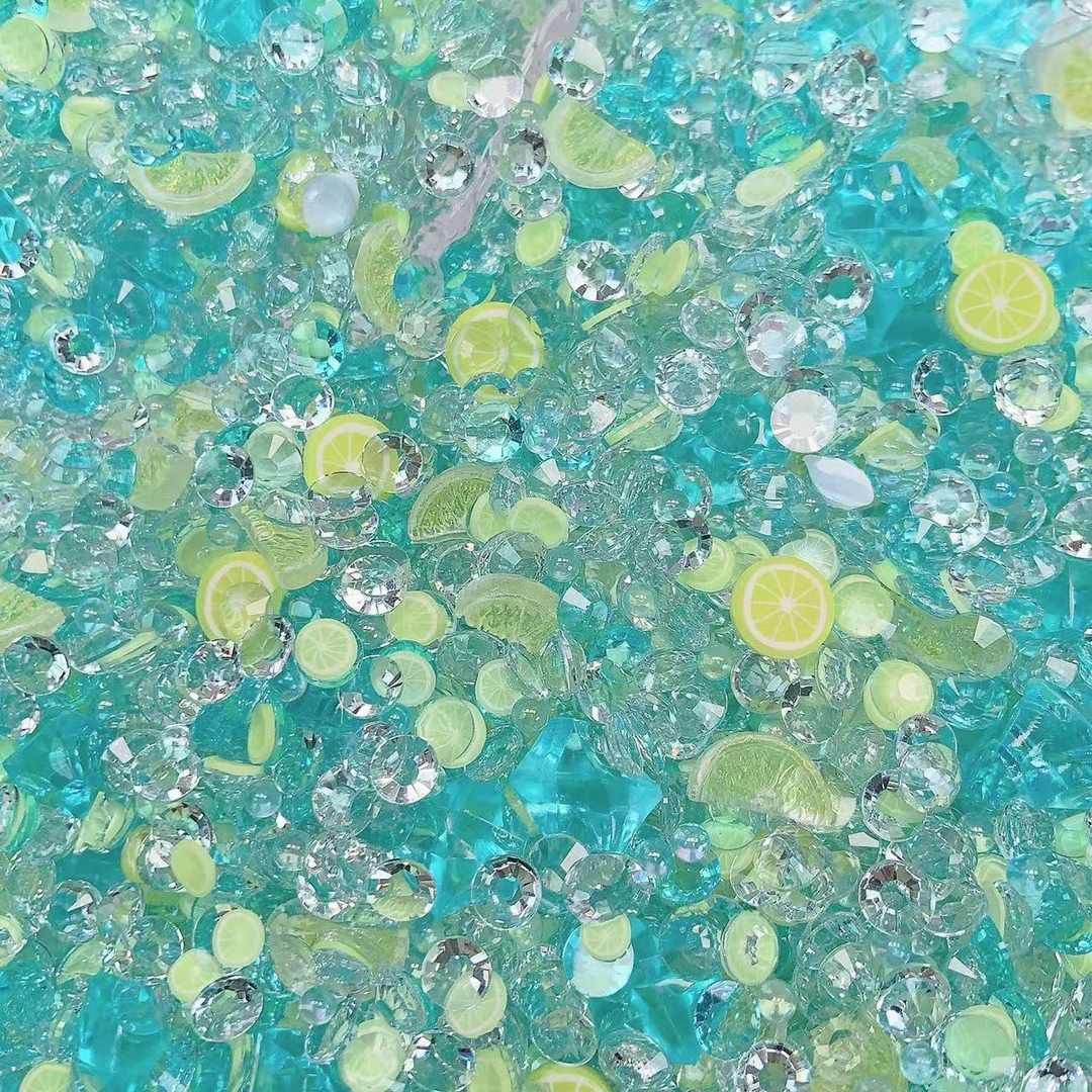 【冰爽柠檬】钻钻柠檬冰块！！美甲手工DIY配饰！！