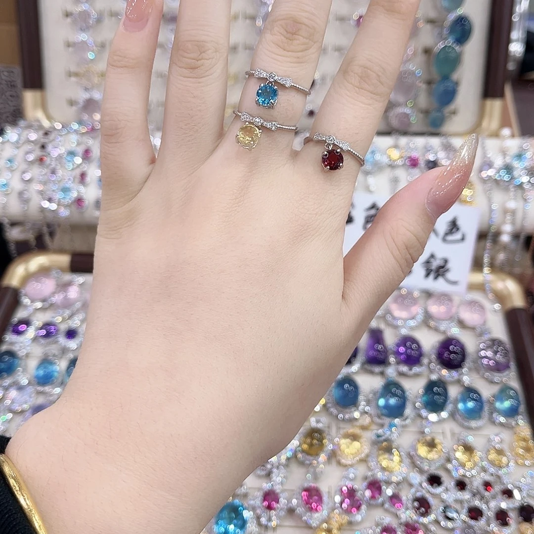 银S925镶嵌黄晶戒指