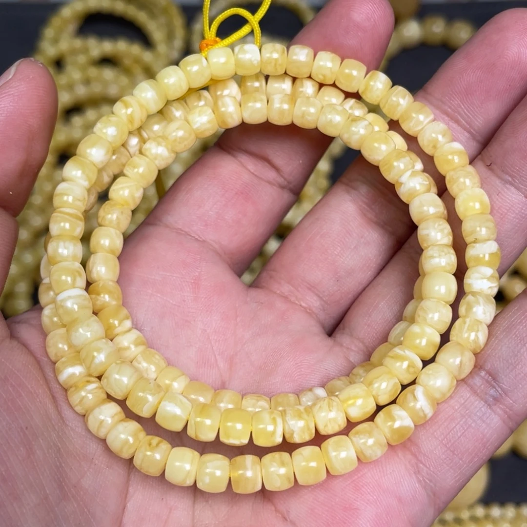 蜜蜡未镶嵌裸石蜜蜡佛珠6mm