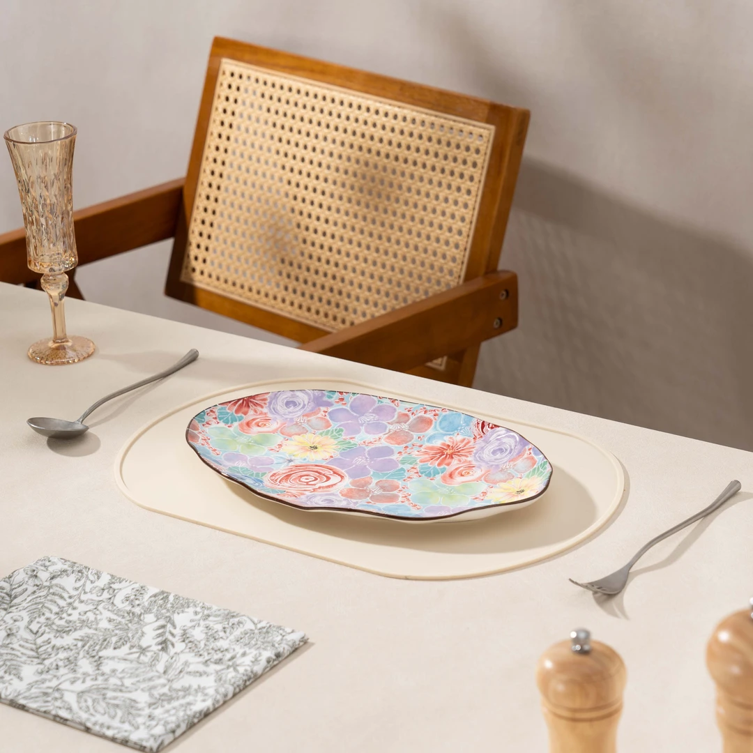 【高吉Gogic】濑户烧-百花盛开 手绘陶瓷鱼盘