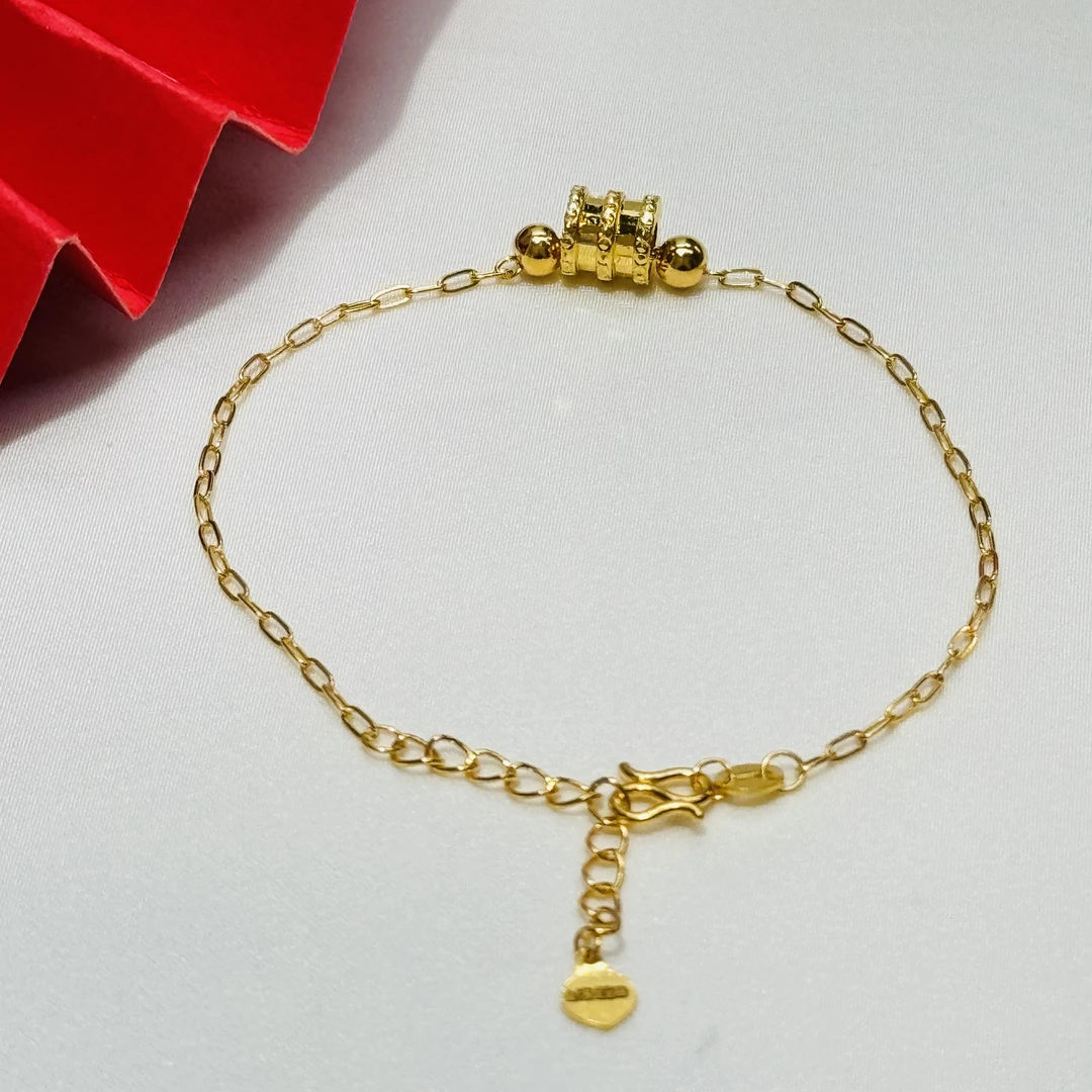 黄金足金999时尚小蛮腰转运珠手链