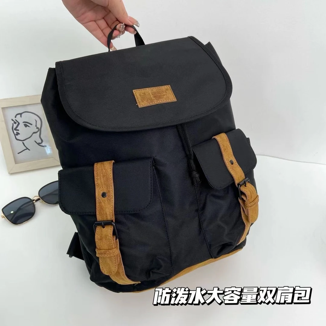 祥兴箱包GEM休闲风耐磨美式双肩拼接欧美学院风防水公主风电脑包