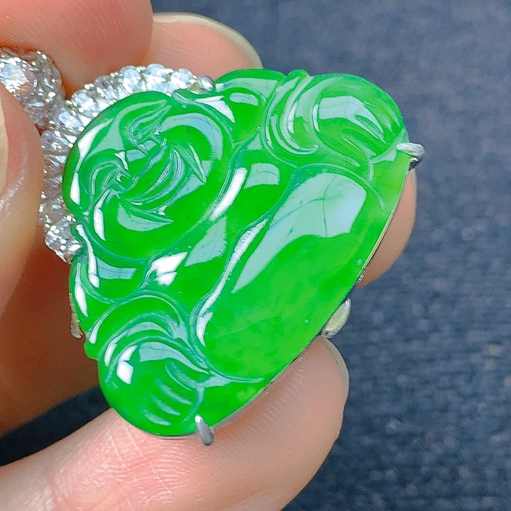 翡翠银S925镶嵌颈饰