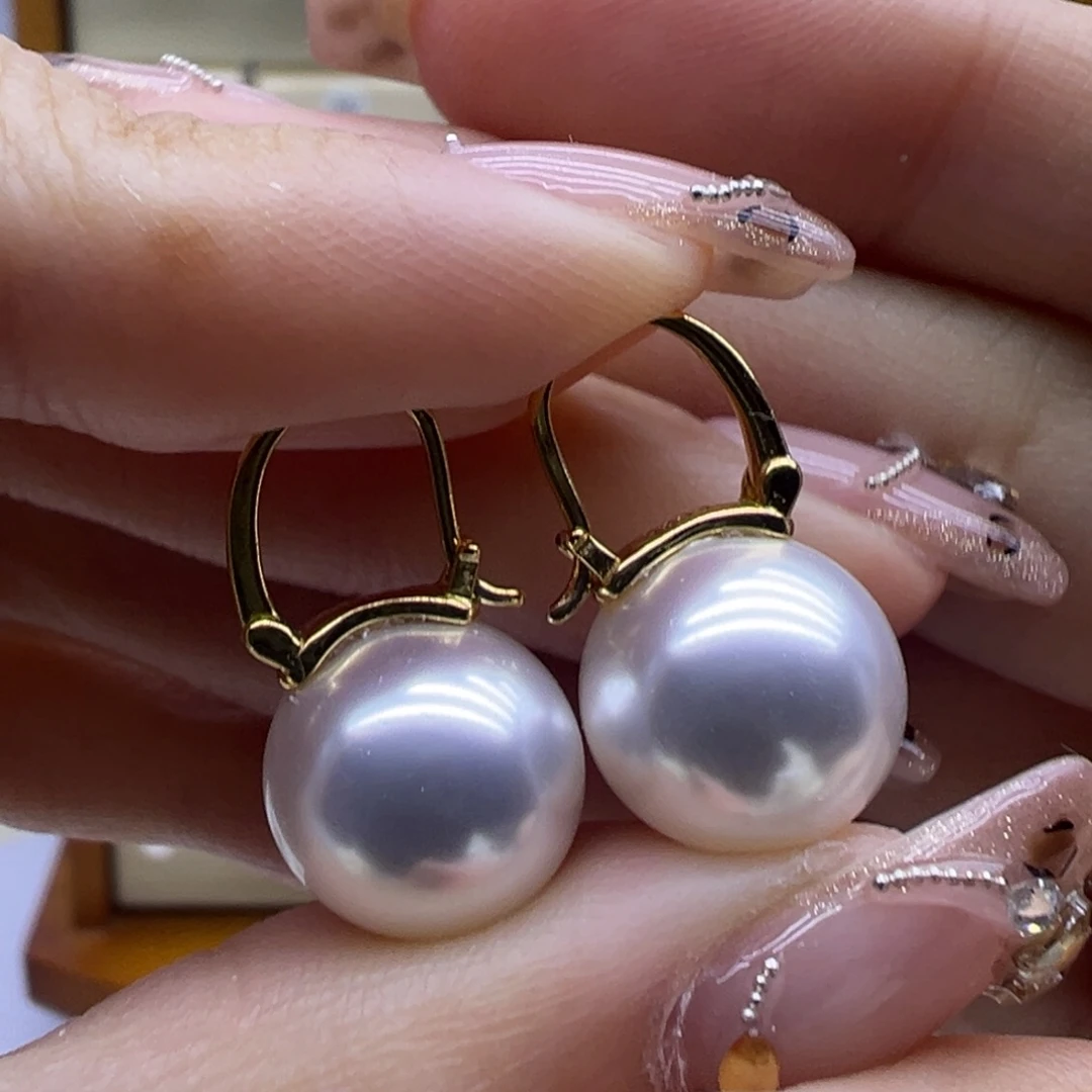 耳饰银S925镶嵌淡水珍珠