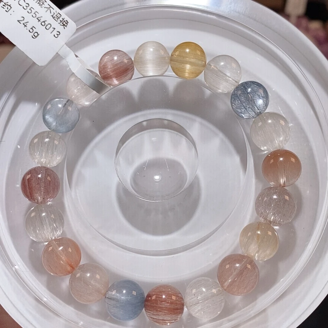 水晶手链未镶嵌F彩兔毛9.8