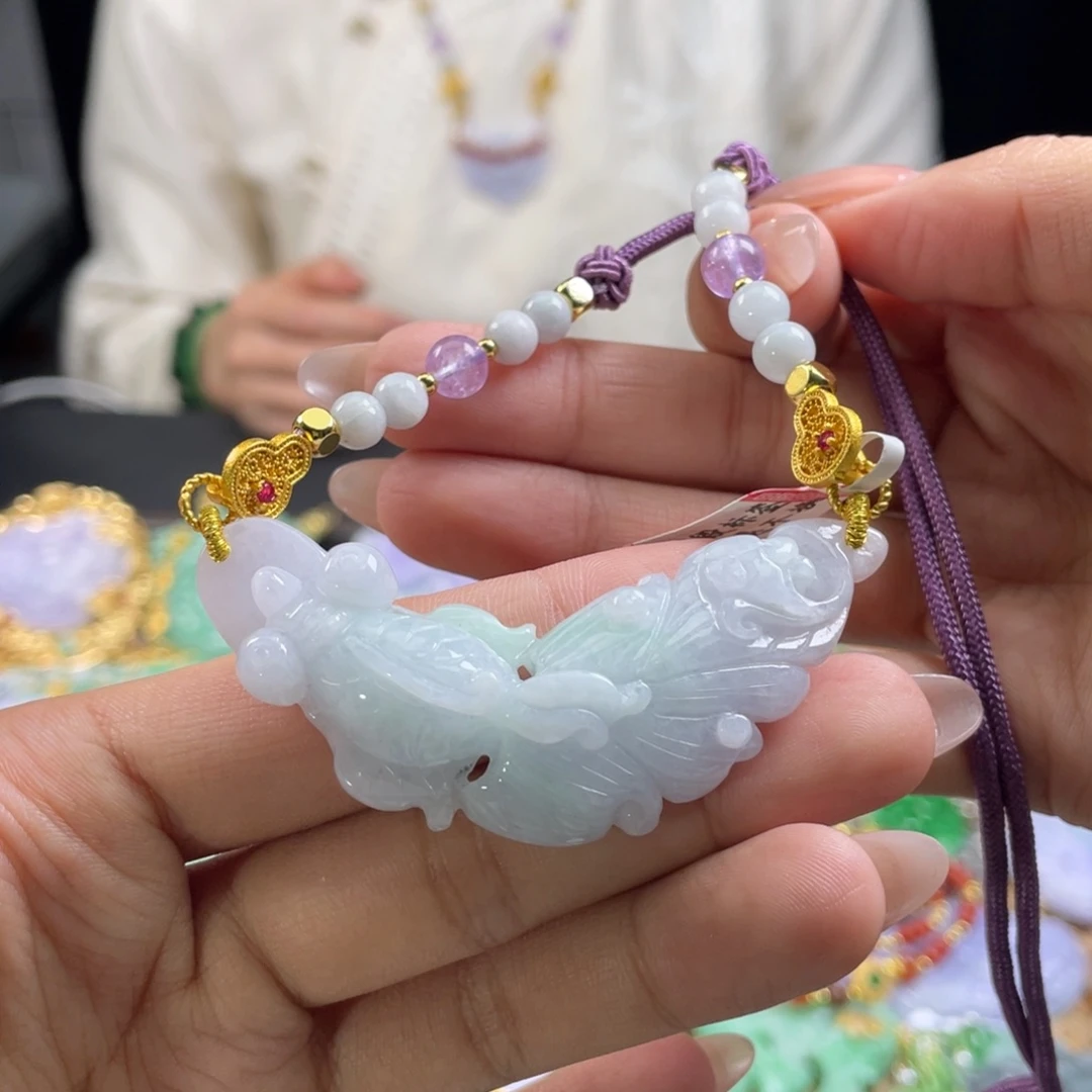 翡翠未镶嵌颈饰代编织