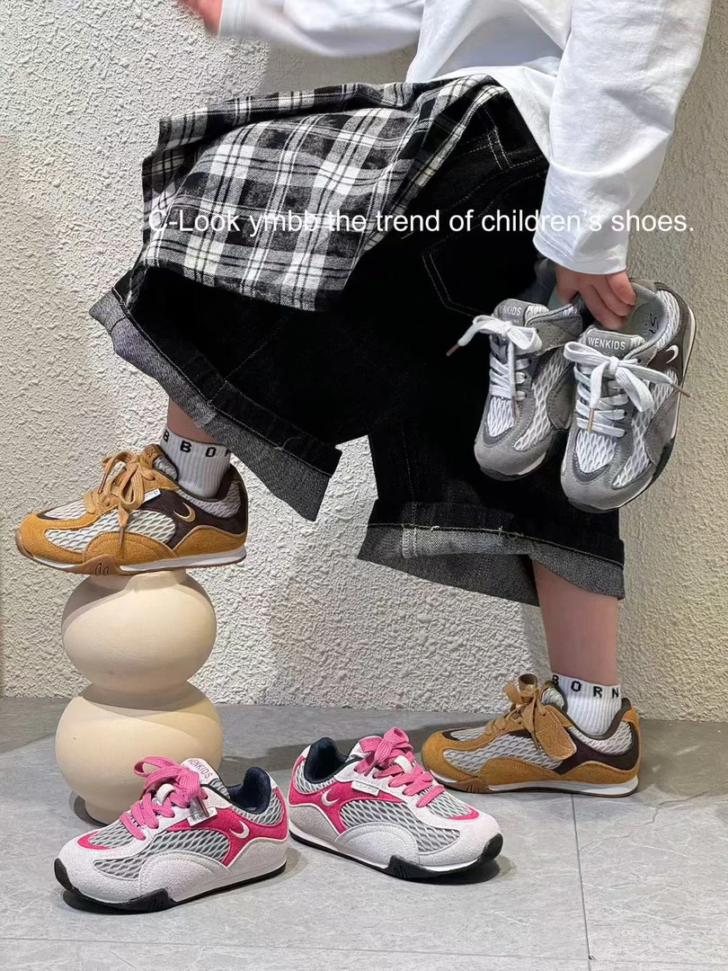 儿童德训鞋2025秋款儿童运动鞋休闲女童透气网面跑步鞋软底阿甘鞋