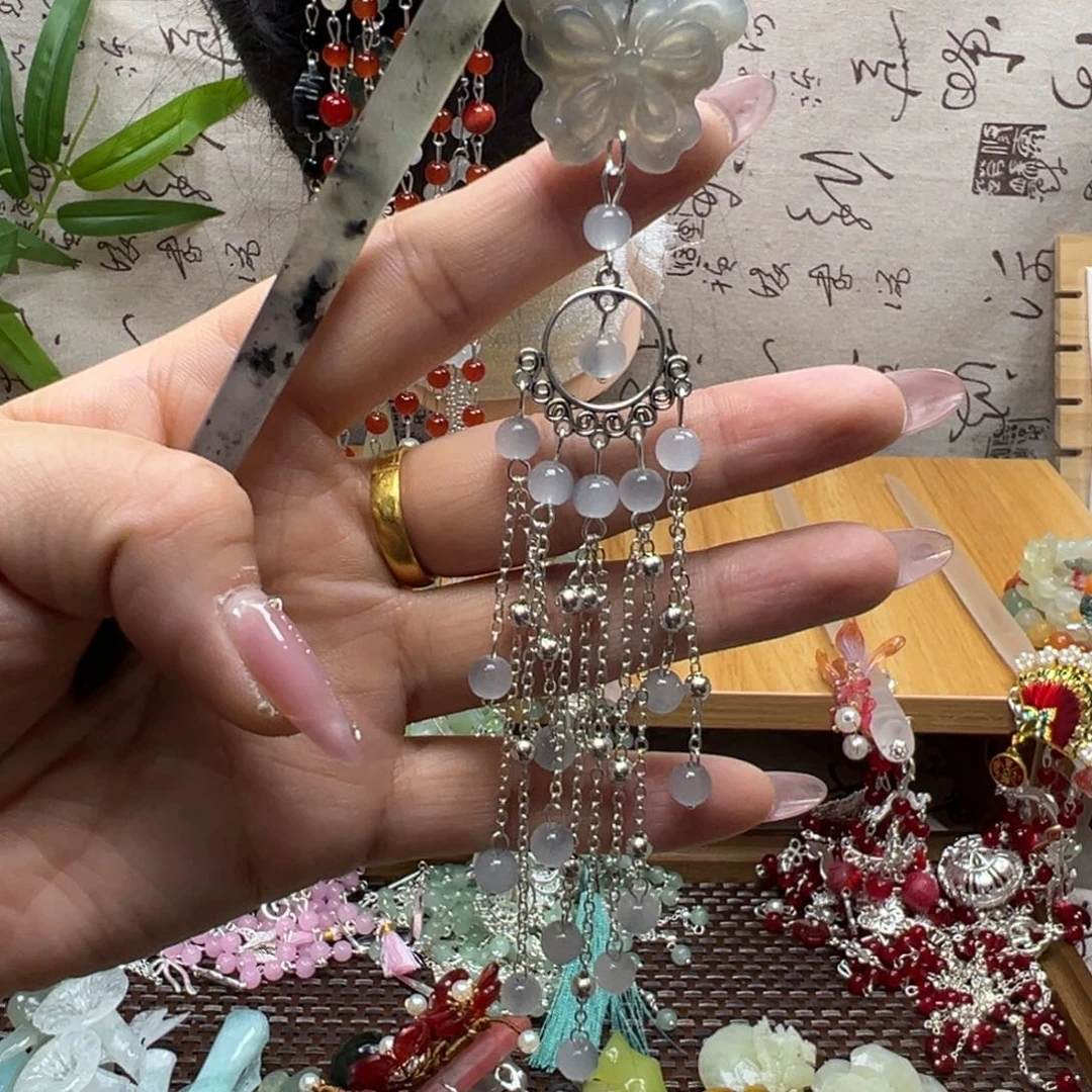 蛇纹石玉合金发饰