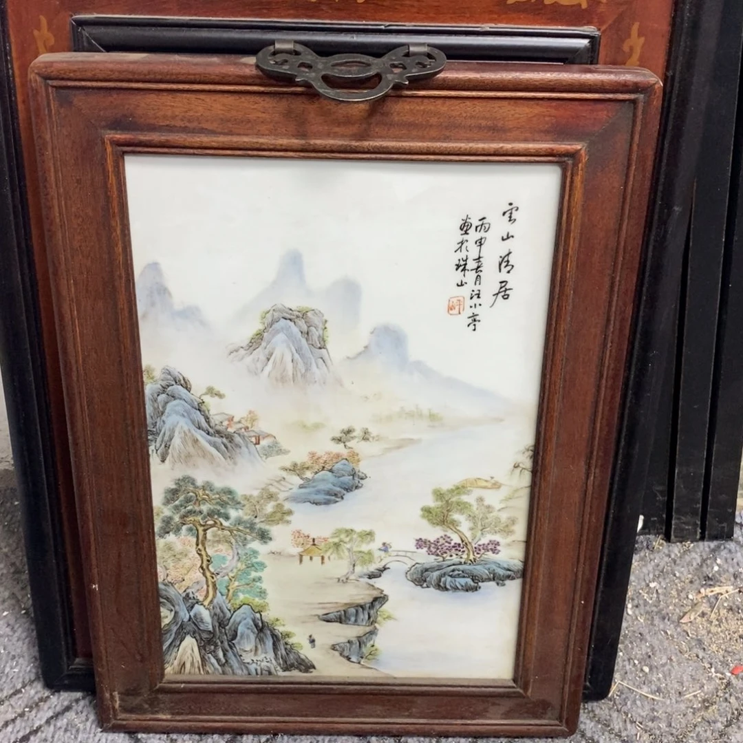 瓷片44*32 景德镇瓷板画柴窑烧制