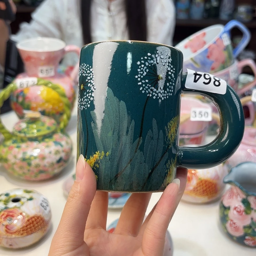 瓷片景德镇手绘高温釉下彩陶瓷茶具
