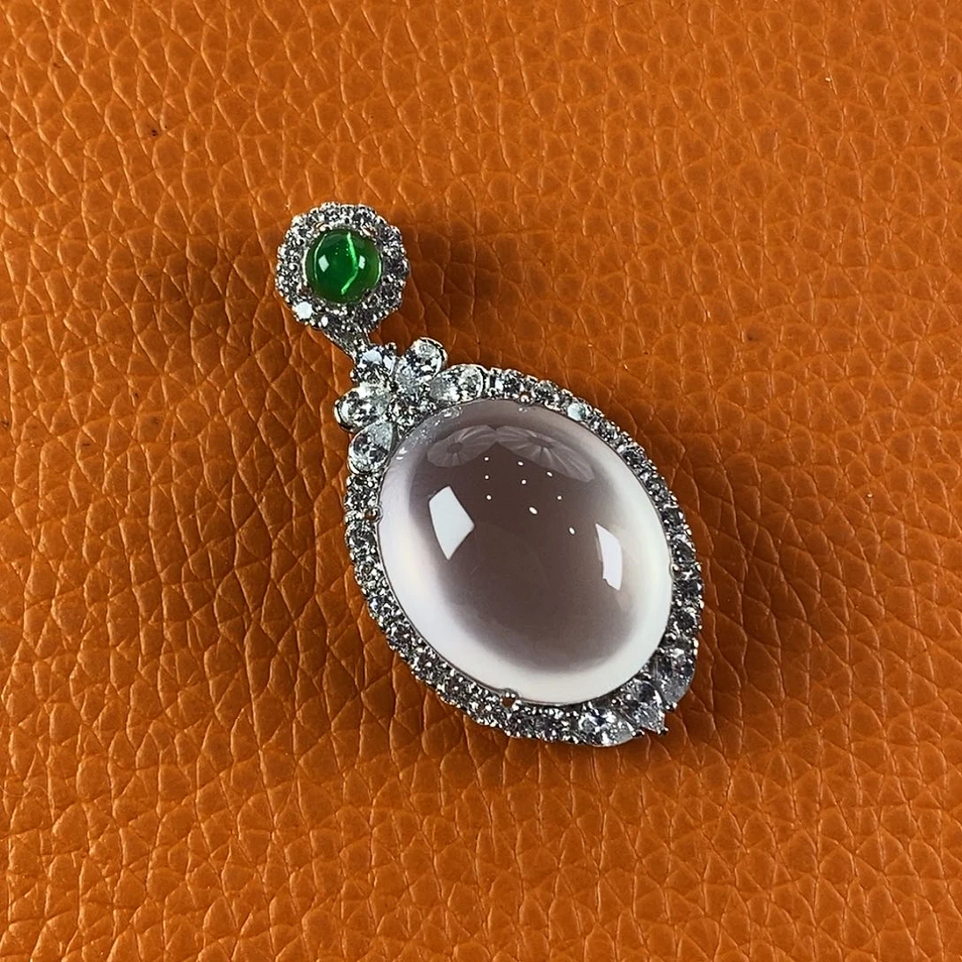 石英质玉银S925镶嵌颈饰