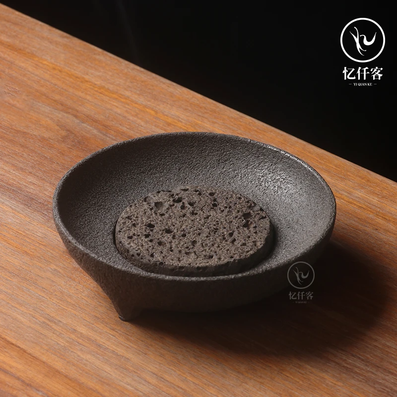 忆仟客玄武岩壶承干泡台养壶垫茶壶底座壶托壶架杯架茶具配件中式