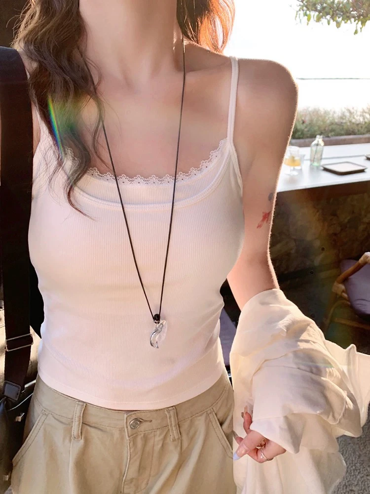 2503女式INS风极简风背心透气修身小吊带修身带垫片款