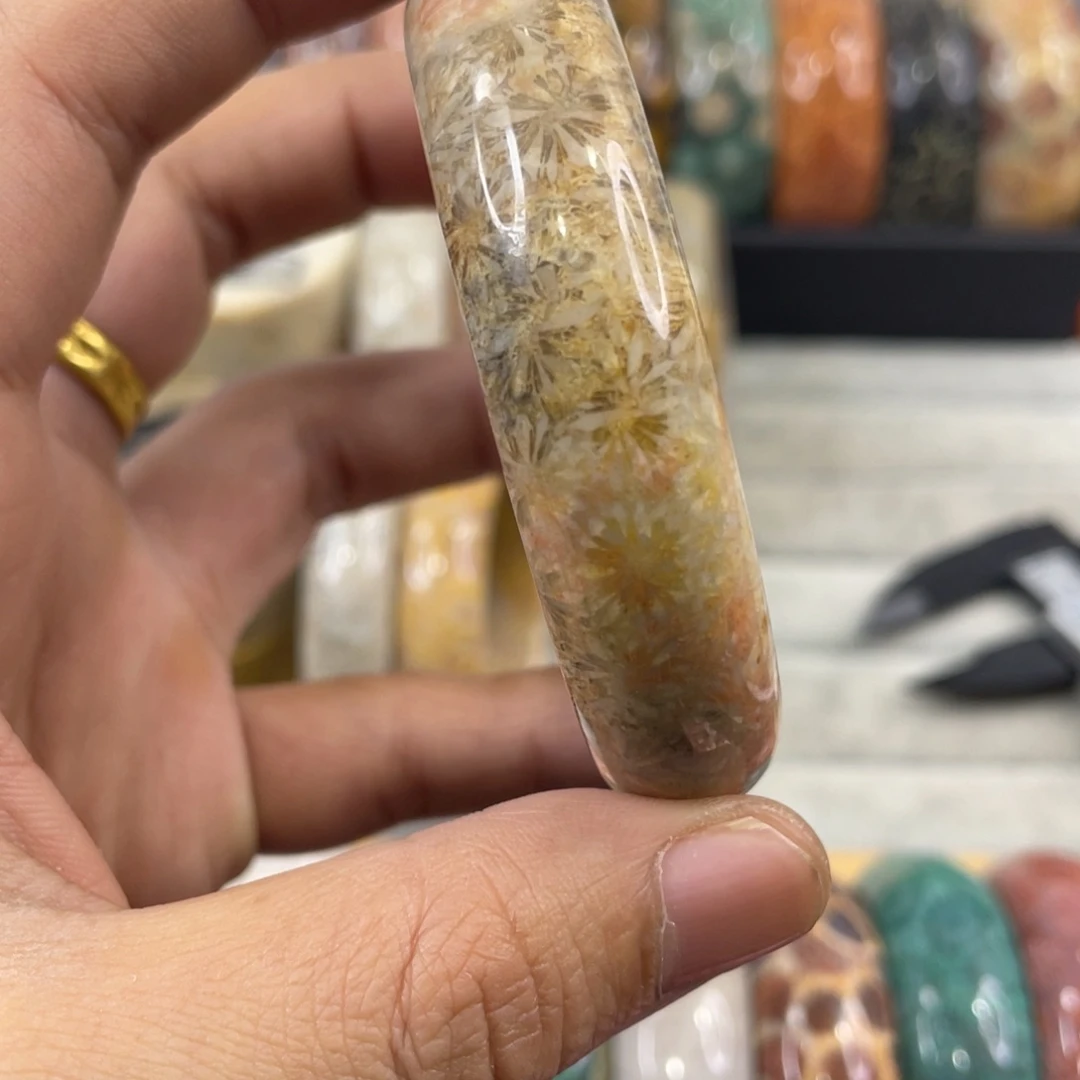 银S925镀金镶嵌手镯硅化玉