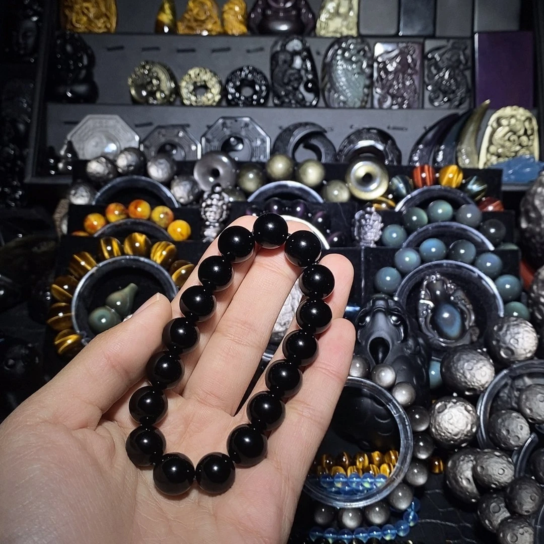 绿***杨黑曜岩未镶嵌手链