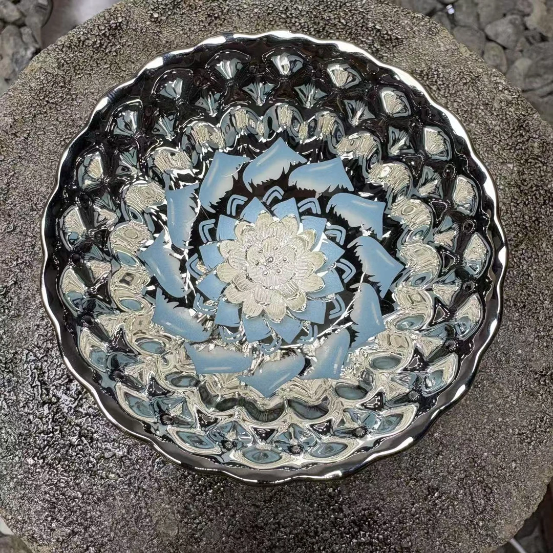 高端茶具茶器（花开富贵蓝莲花杯）主人杯