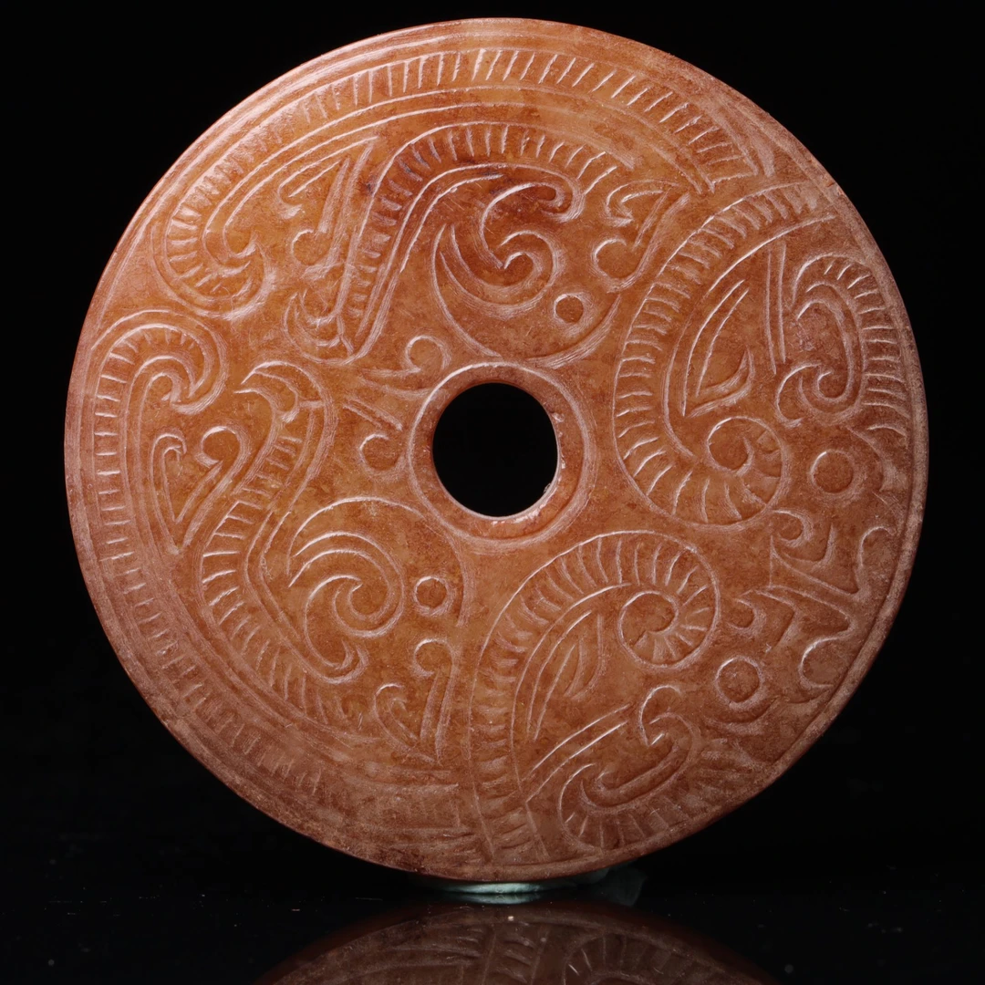 明代和田玉刻纹壁-NX