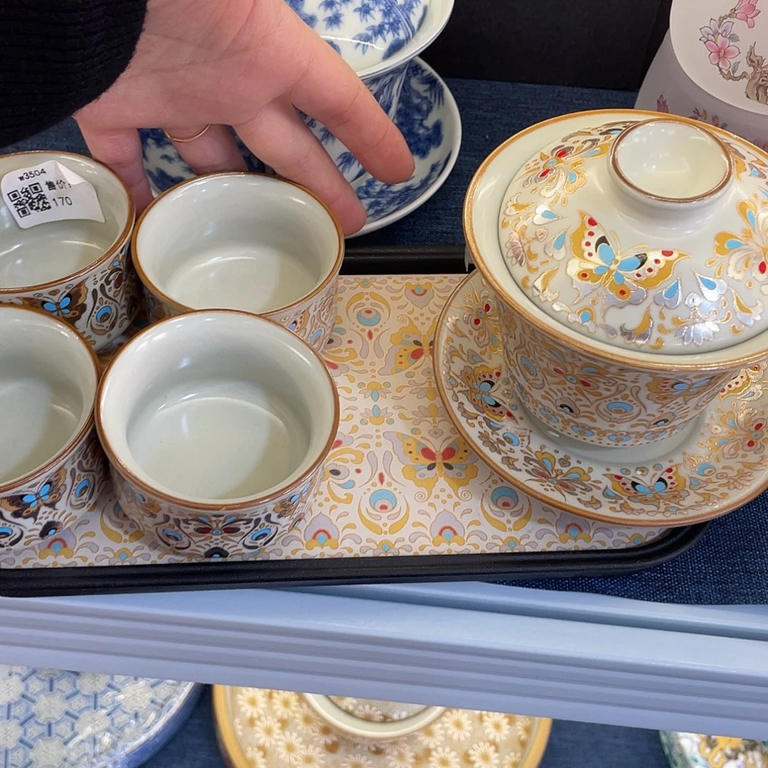 陶景德陶瓷盖碗茶具