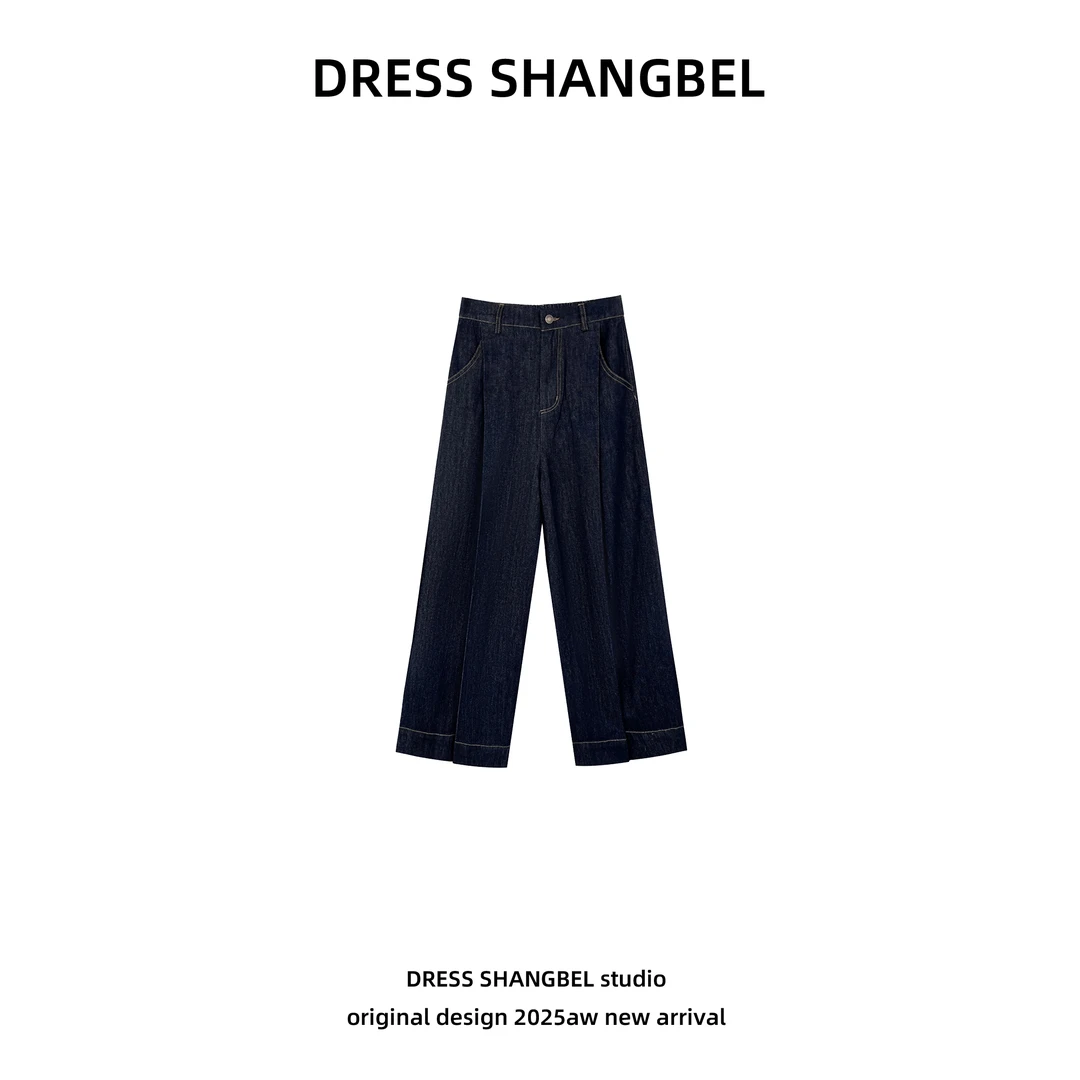 DRESS 2025新款C6复古前口袋水洗高腰遮胯显瘦牛仔裤5338H