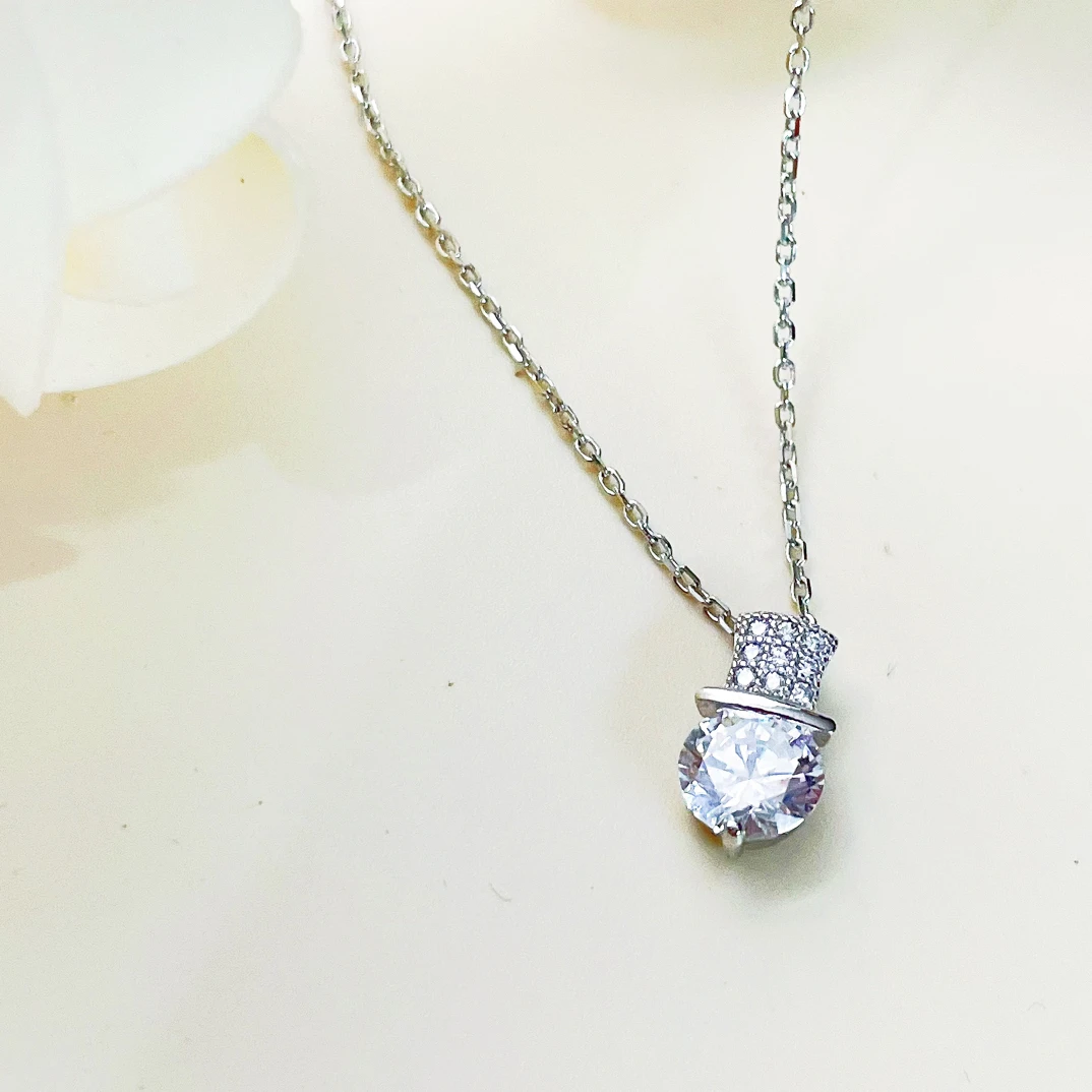 坠链均925银 925银精美锆石项链