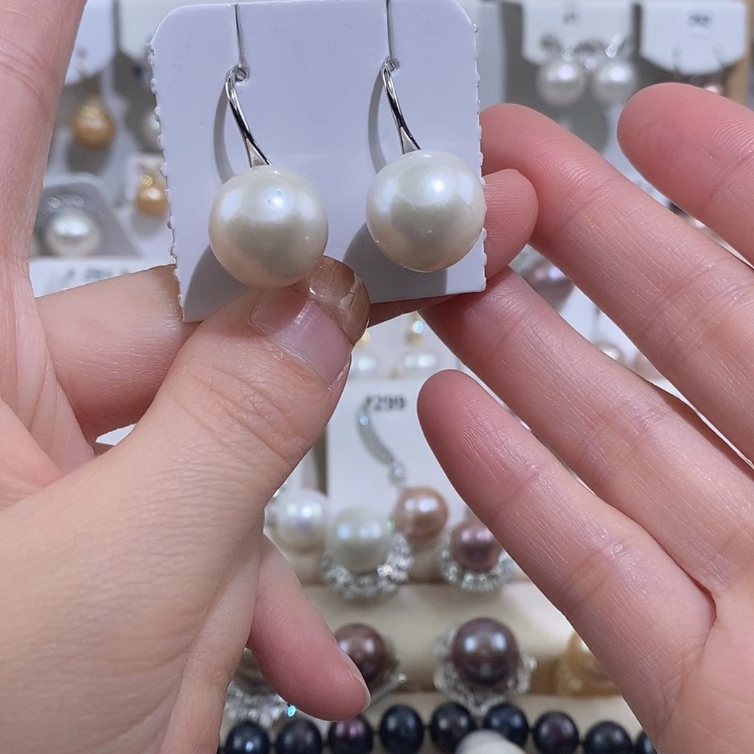 葱***椒淡水珍珠未镶嵌耳饰w14.2有瑕疵