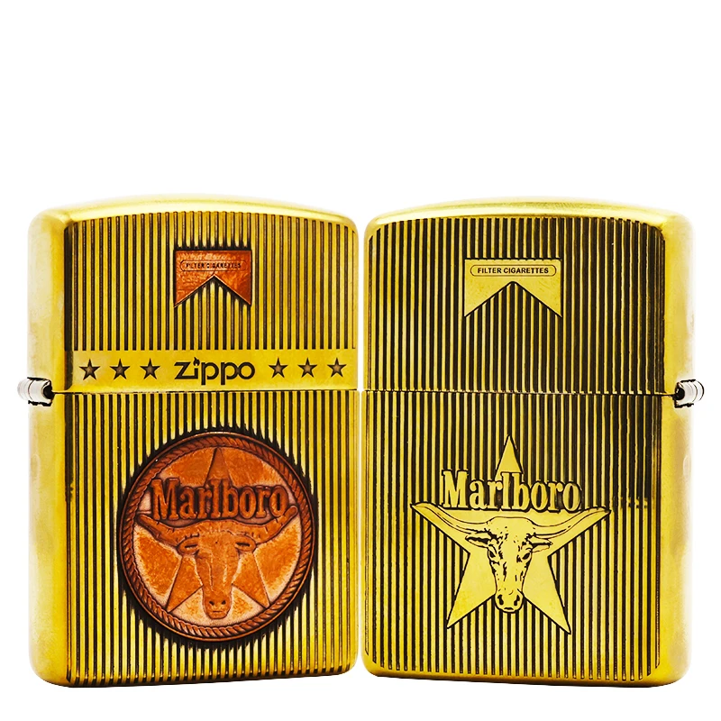 ZIPPO/之宝【花牛万宝路】黄铜盔甲机正品煤油打火机 KF-FD