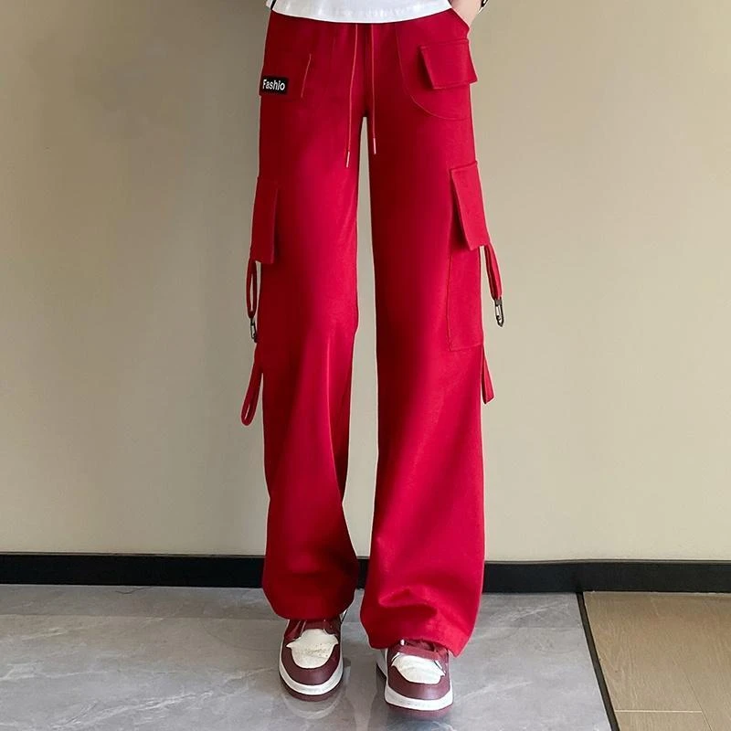广场舞裤子工装裤女春秋新款运动健身直筒长裤户外团队跳操裤TZM