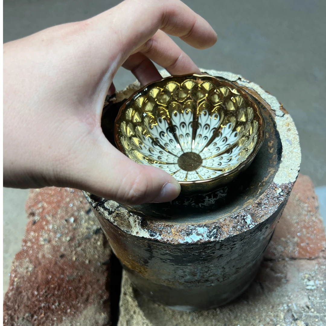 【闪购商品】瓷杯 金太阳花 束口