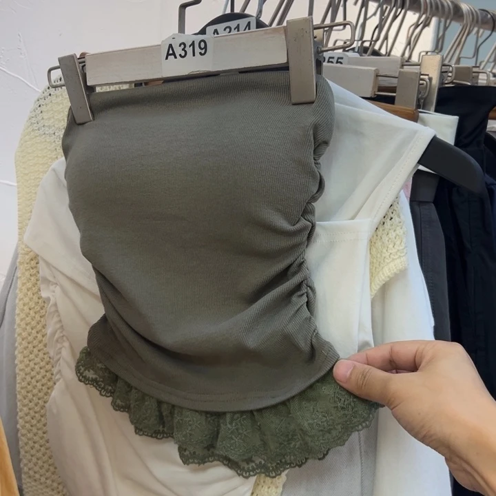 羊羔毛LaTTE 绿色抹胸 好看