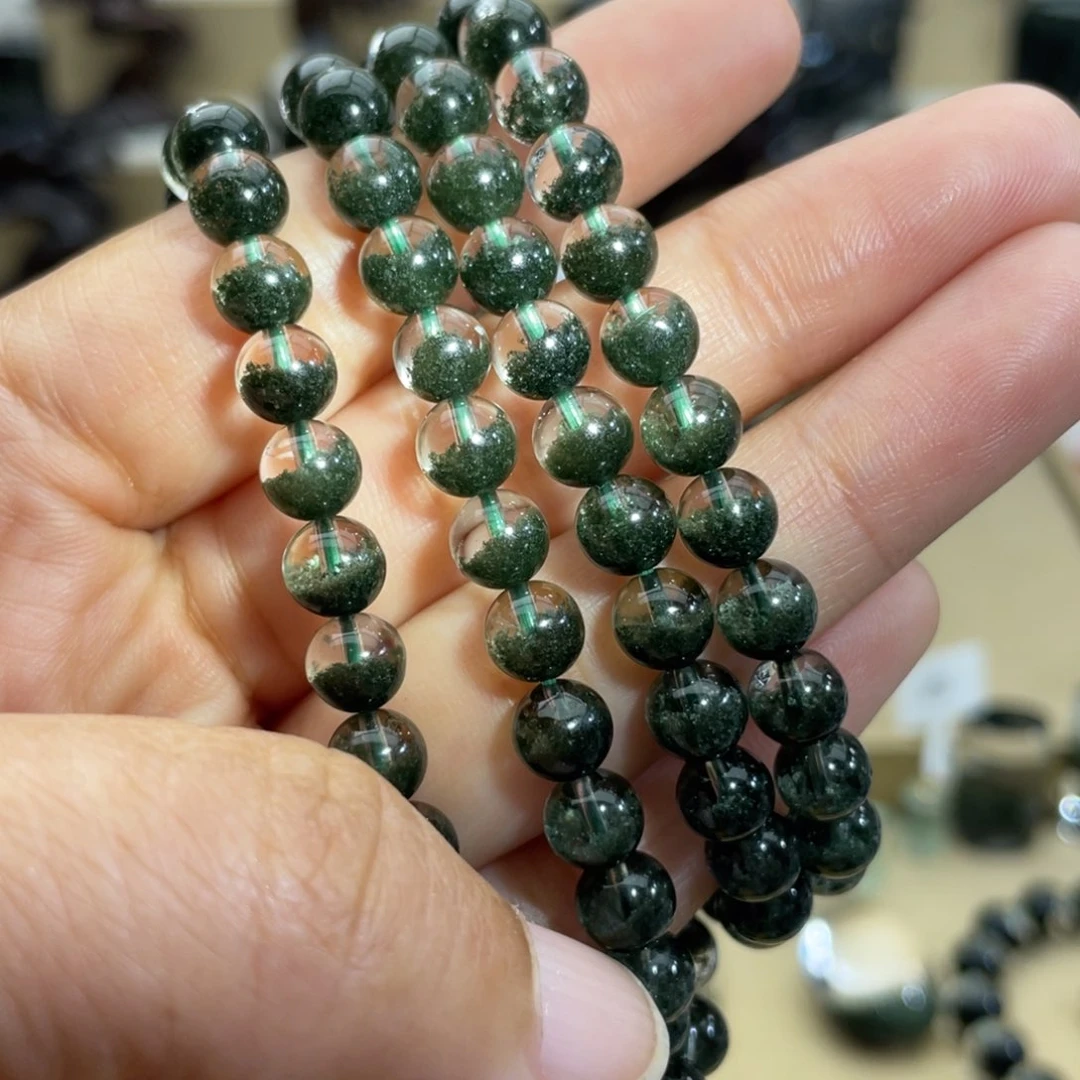 水晶手链未镶嵌绿幽灵多圈手链