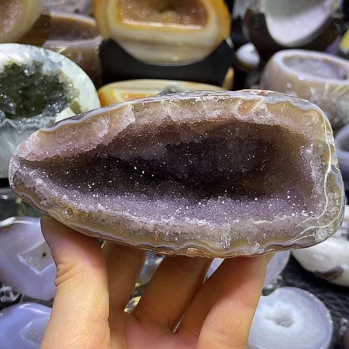 水晶珠宝半成品未镶嵌粉晶钱袋子