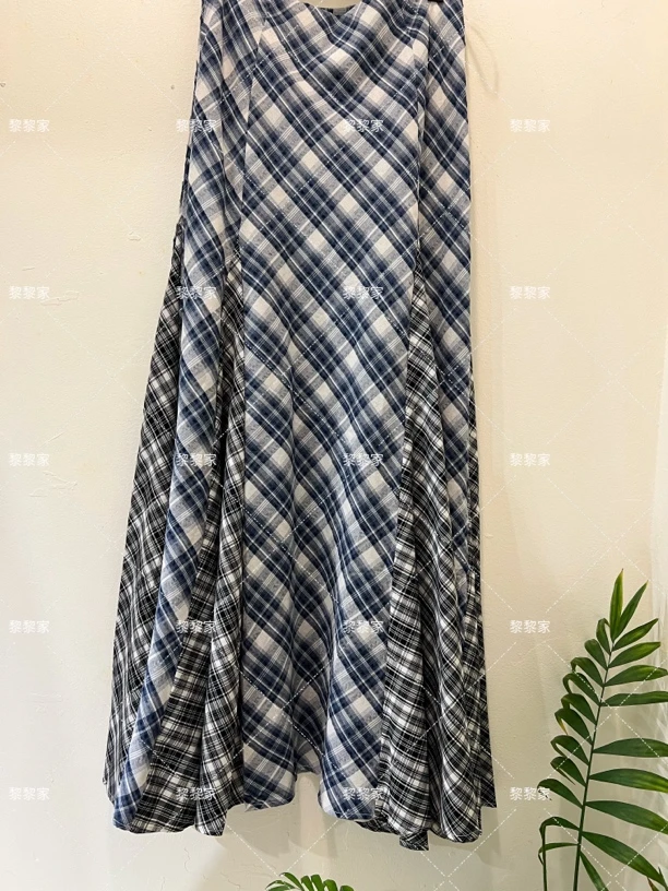 黎黎家秋季小众设计感百搭格子半身裙显瘦时尚19