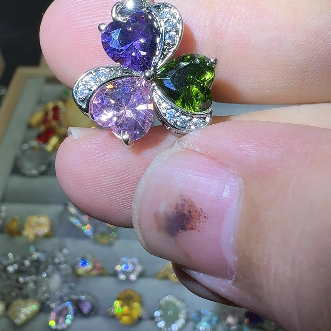 托帕石戒指银S925镶嵌