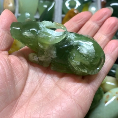 蛇纹石玉未镶嵌手把件