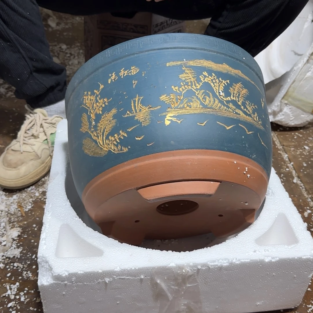 紫砂花盆口径35.23口径