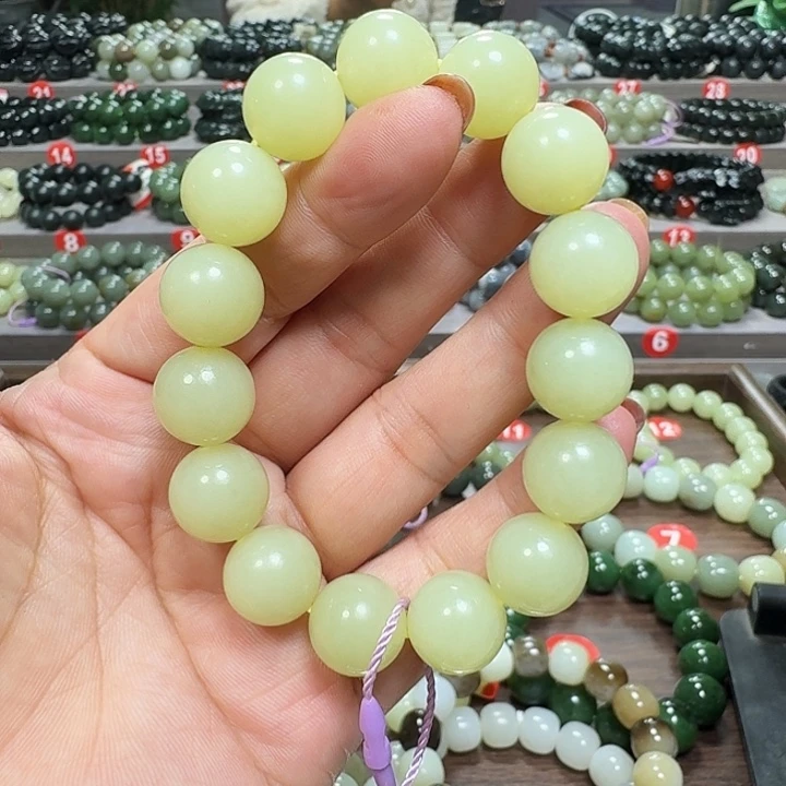 未镶嵌手链和田玉新疆若羌黄口料卡14