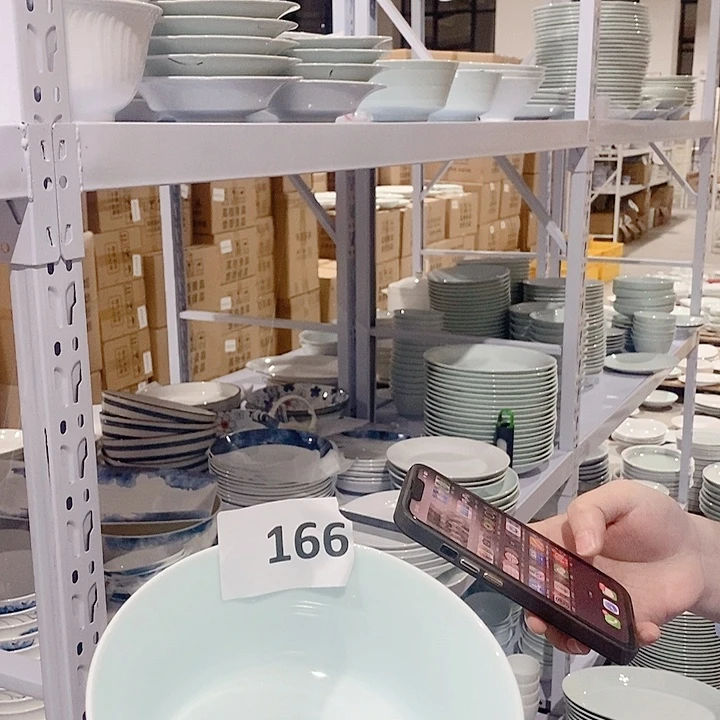 白瓷影青166号6寸条纹碗2个装