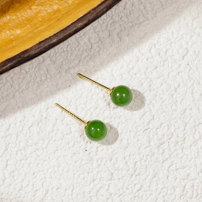 【纳福】碧玉耳钉（天然珠宝多样性发其一）