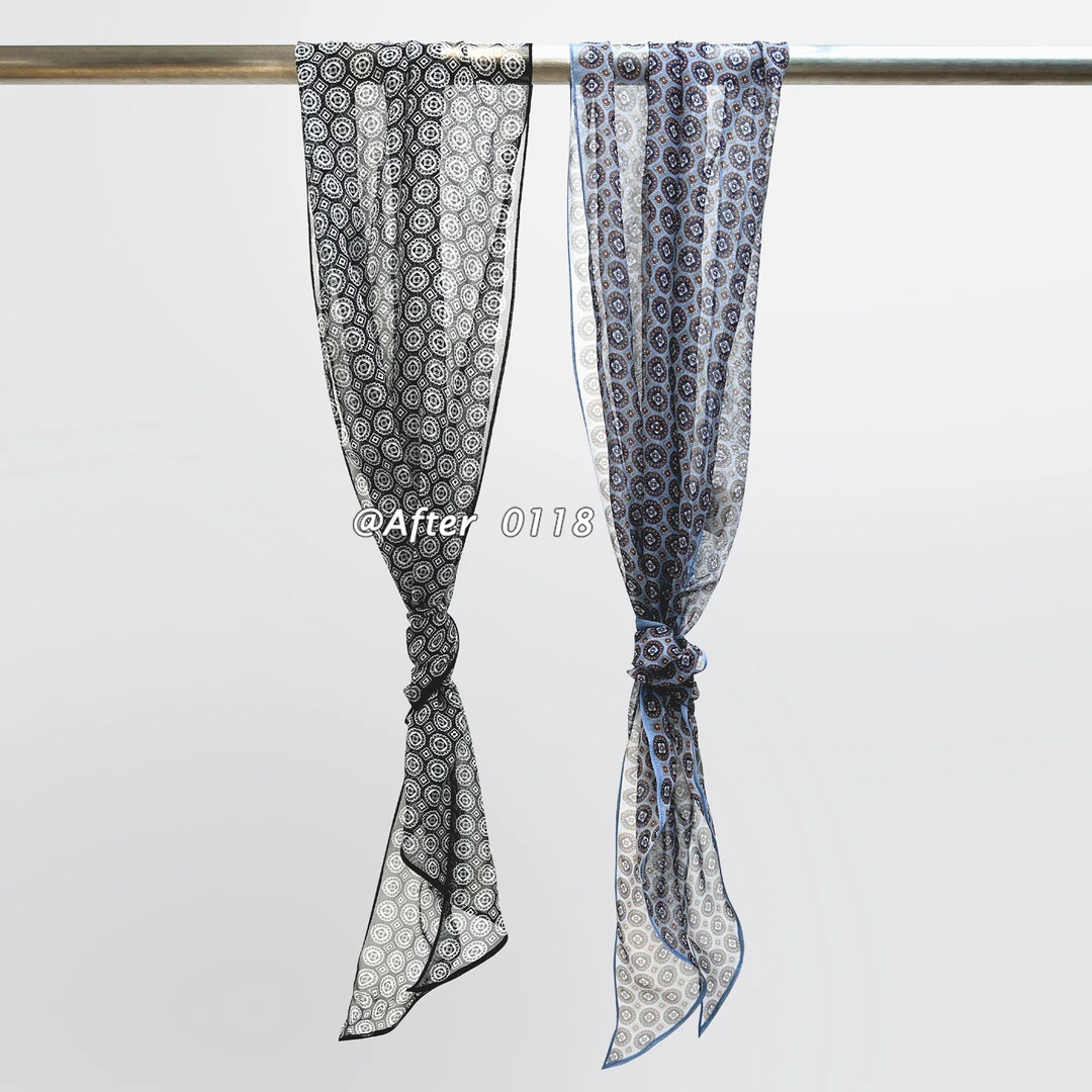 After 25新款 乔其纱两色流光 百搭气质轻薄款真丝丝巾长条巾