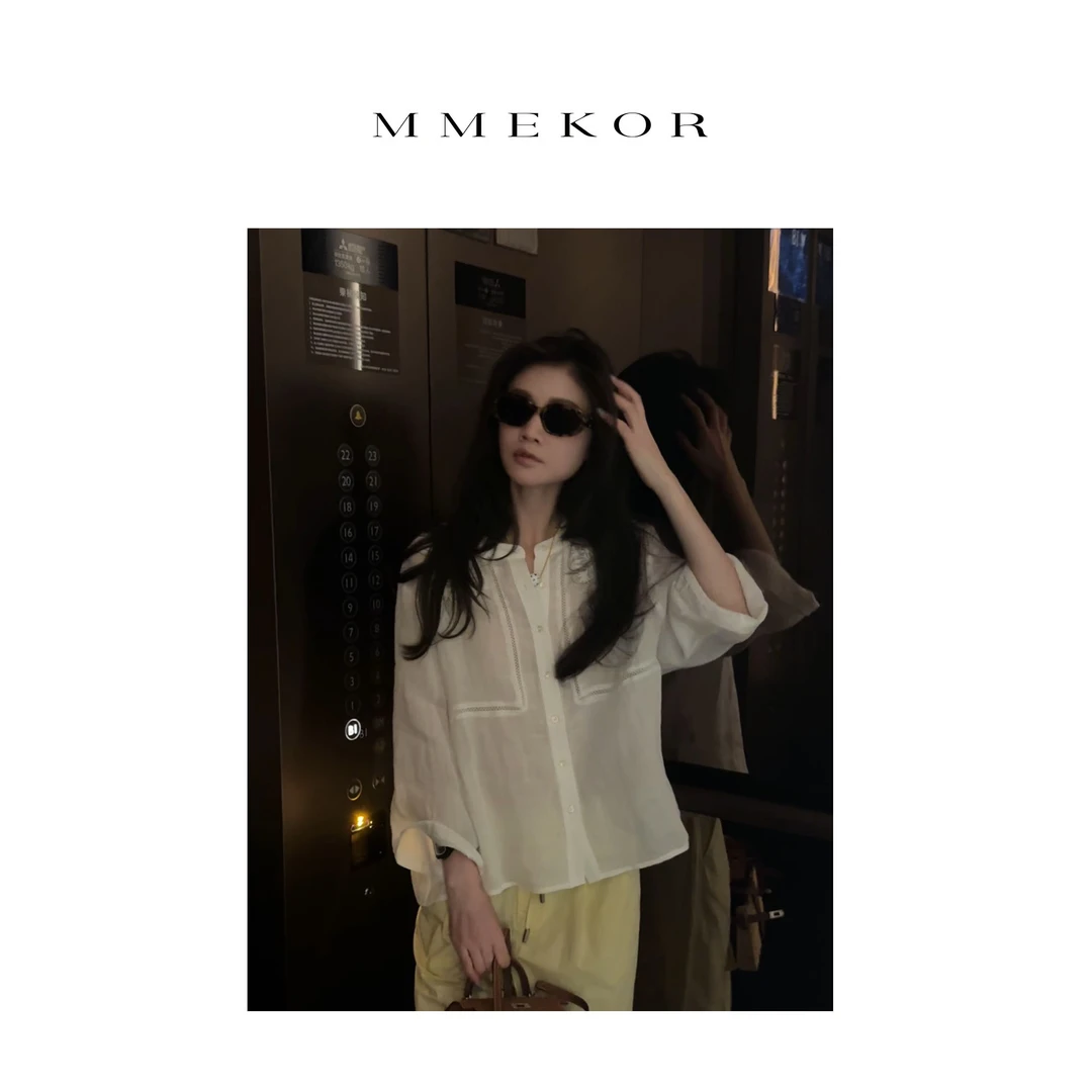 MMEKOR“夏布微光”衬衫 2025新款冷萃新中式时髦气质上衣 89938