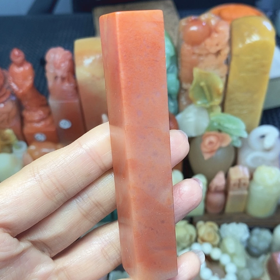 寿山石印石朱砂冻