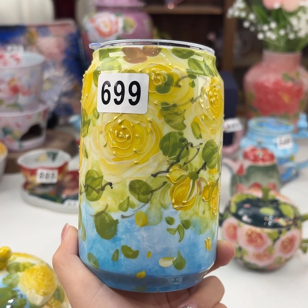 景德镇手绘高温釉下彩陶瓷茶具