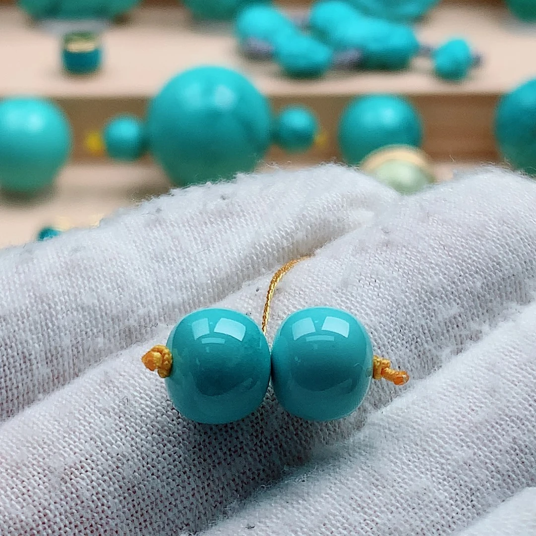 绿松石未镶嵌老型对珠