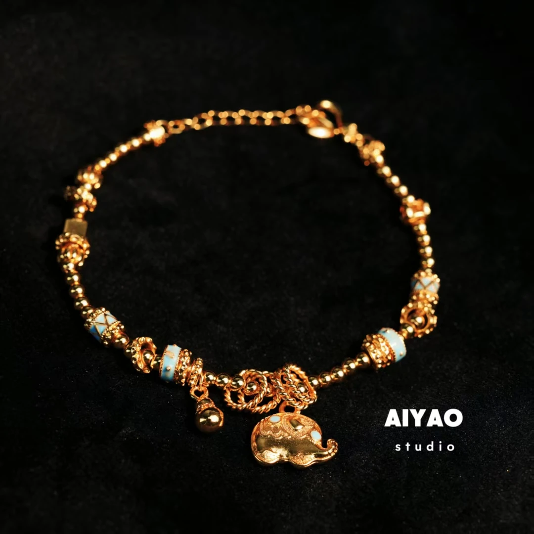 合金手链 【AIYAO】小象盘缠手链B97
