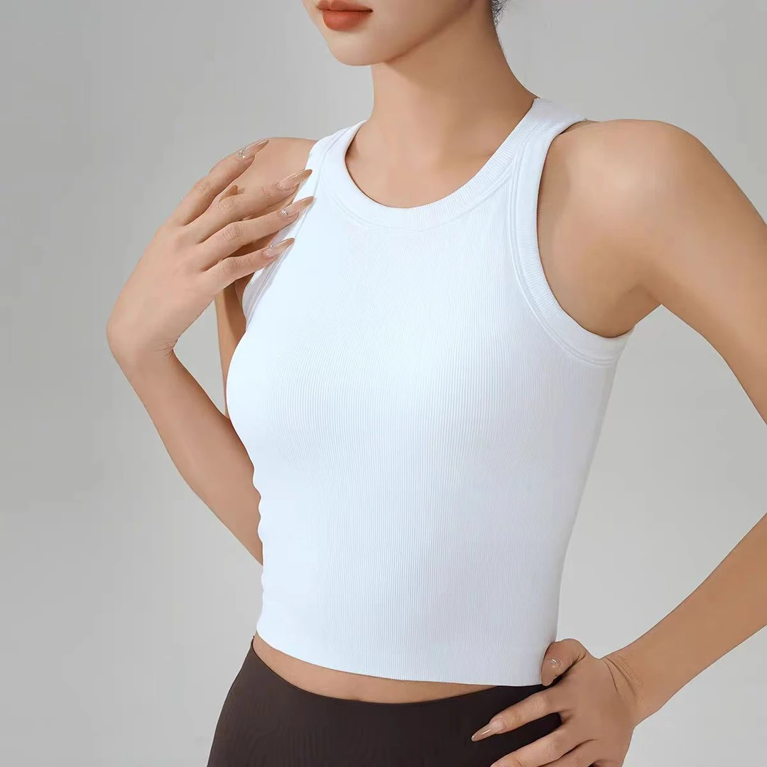 Q2722【特价-占单者限购】肩带背心带胸垫文胸一体内搭显瘦修身6204