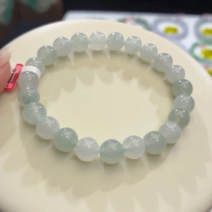 翡翠未镶嵌手链冰胶马卡龙卡8.4