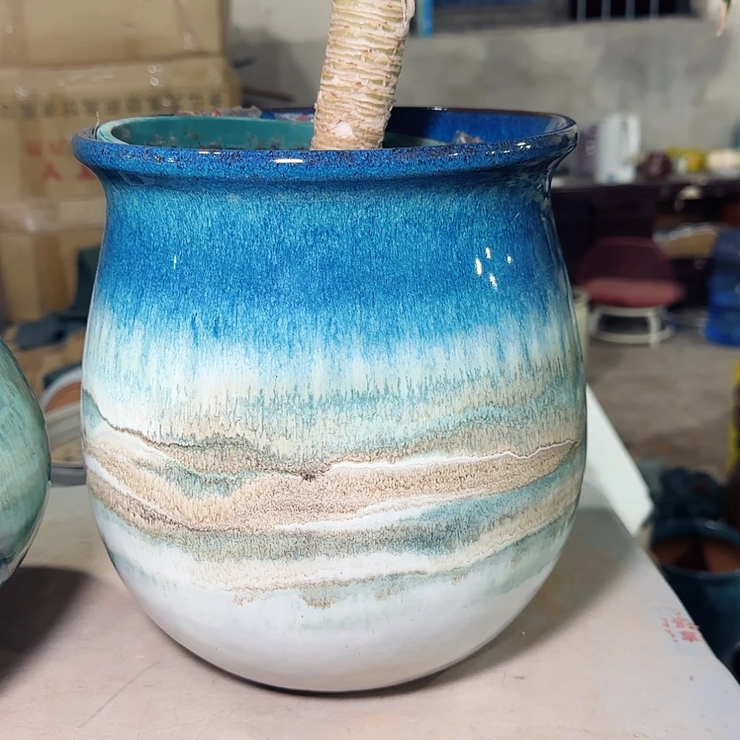 紫砂花盆高25口22……