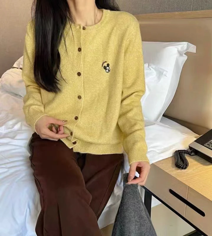 彩虹#1836春季福利米奇毛衣开衫，衣长：60cm