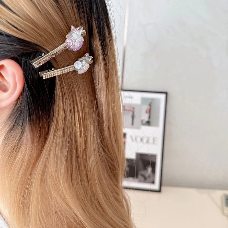 jioli/椒莉韩国东大门发饰高级感闪钻星星一字夹时尚刘海夹鸭嘴夹