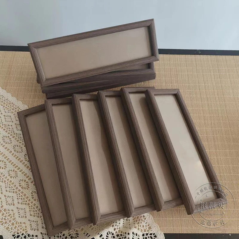 【拍一发十】到手十个【5卡框】8.5*29.5cm胡桃色宣纸框【新品框清仓】
